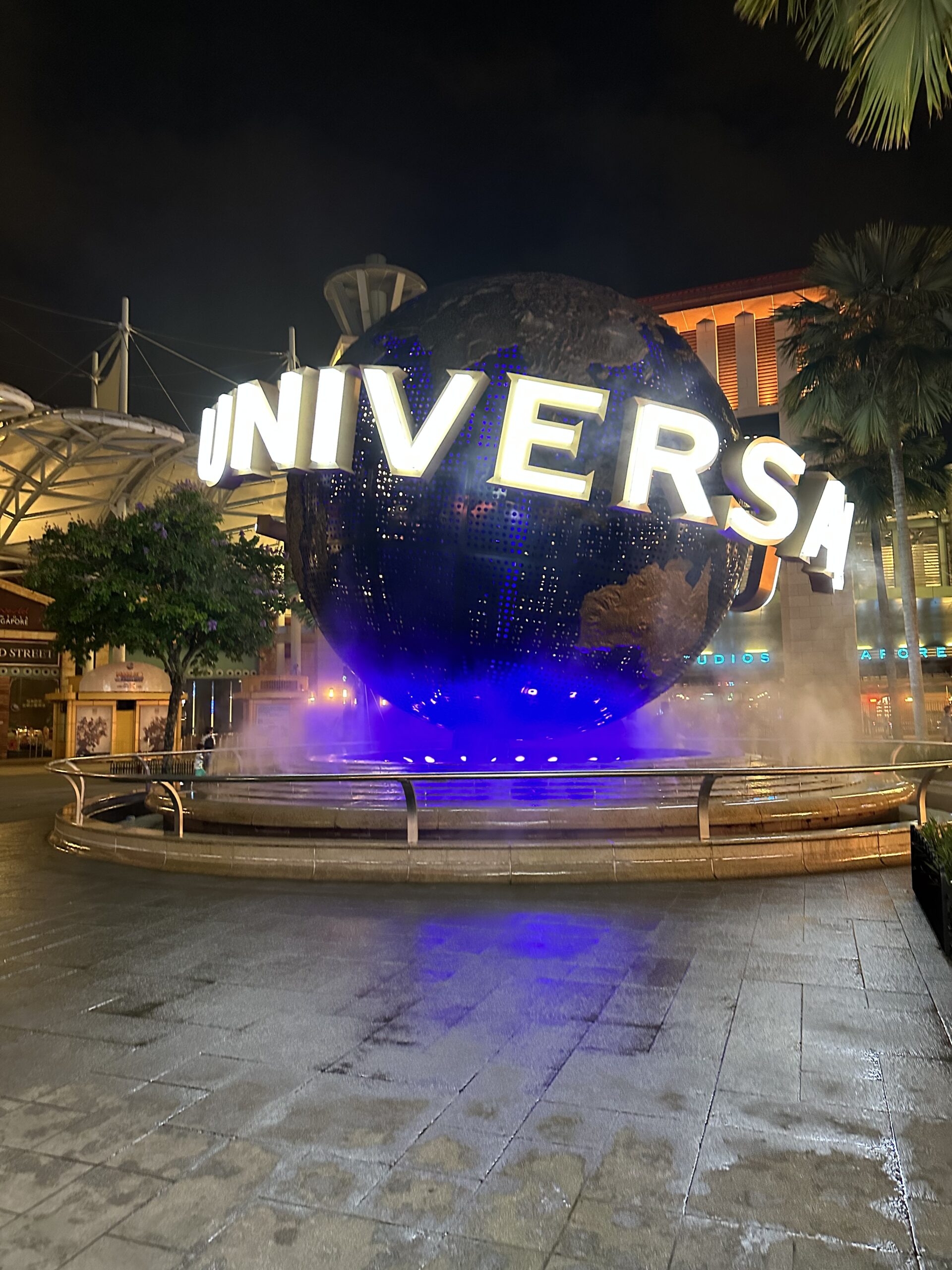 Universal Studios entrance globe featured in our Singapore travel guide