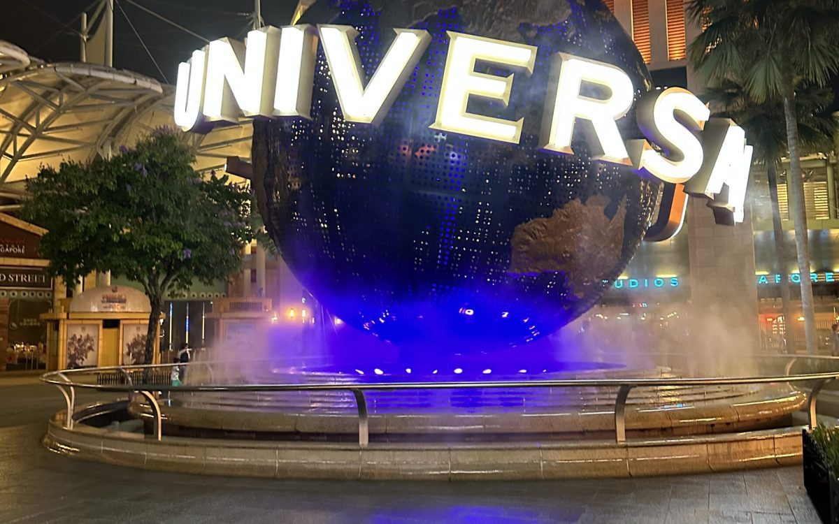 Universal Studios entrance globe featured in our Singapore travel guide