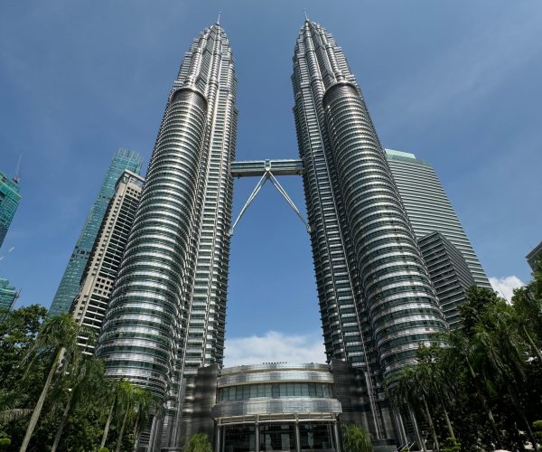 Exterior view of the Petronas Twin Towers in Kuala Lumpur